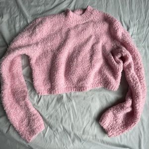 Wild fable pink crop sweater size large